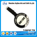 High quality custom printed silicone pvc round shape luggage travel tags